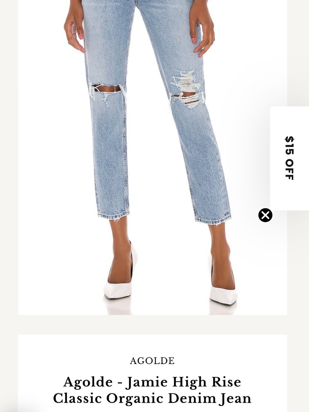 Agolde Light Blue High-Rise Distressed Straight Jeans